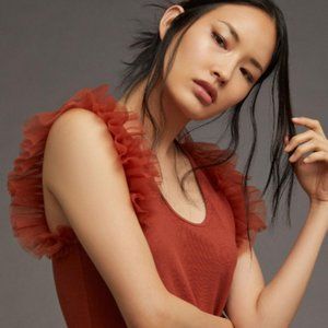 DOLAN Tulle Sleeve Tank Top - Size XS, Copper Color - Like New (Without Tags)